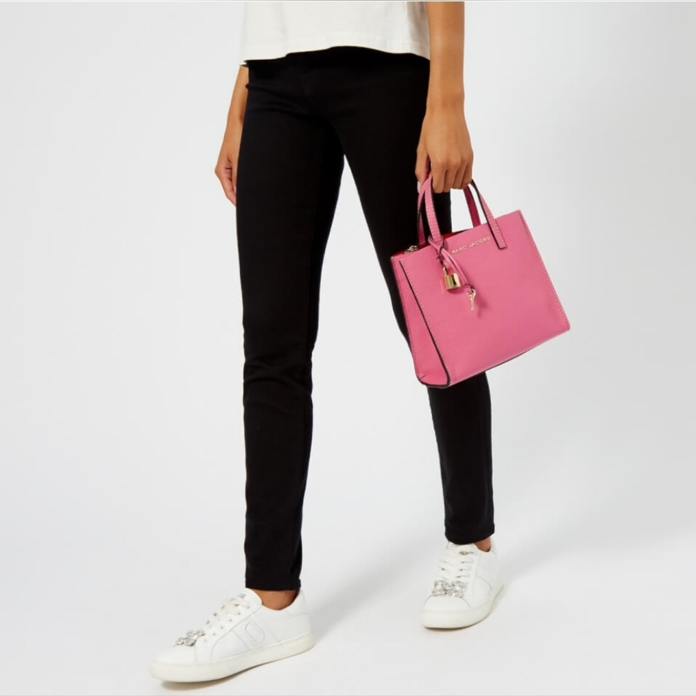 MARC JACOBS Pink Leather Mini Grind Tote with a Dustbag - Picture 2 of 16